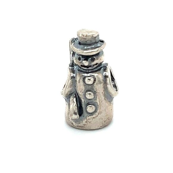 Retired Trollbeads Snowman Bead - Picture 1 of 4